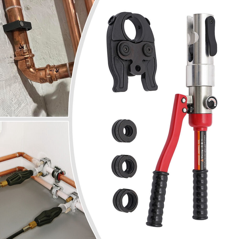 Hydraulic Pipe Crimper Pipe Press Crimping Tool Copper Tube Crimping Tool 1/2-1" Red