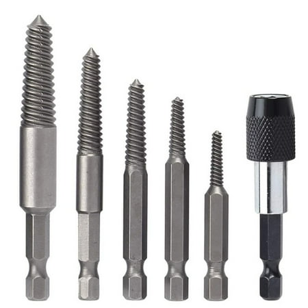 

6pcs Hex Shank Screw Extractors Tool Damaged Bolt Easy Out Drill Bit Guide Set
