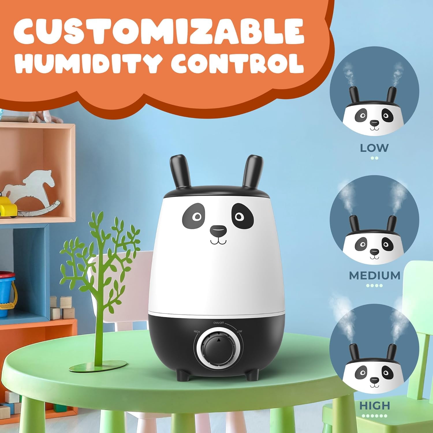 Comfort 2.5L Top Fill Humidifier – Upgraded Easy to Clean 20HR Runtime Cool Mist Air Moisturizer for Bedroom, Home, Nursery & Large Room, Whisper-Quiet Soothing Hydration for Baby & Kids