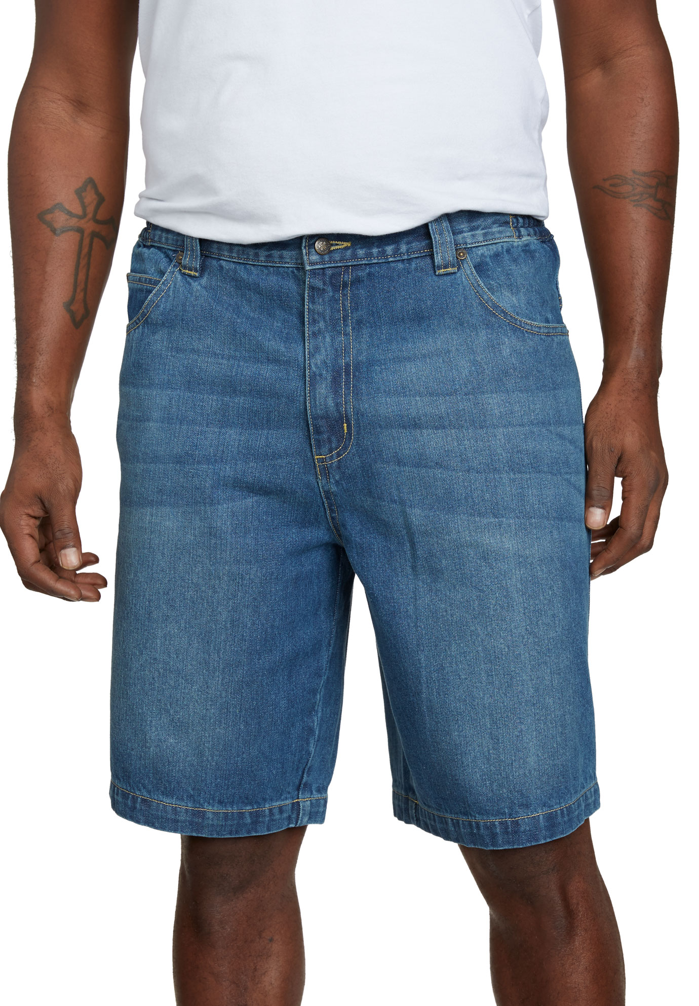 IDEALSANXUN Men’s 3//4 Denim Shorts Big/&Tall Loose Fit Jeans Shorts