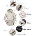 thumbnail image 6 of Venustas Heated Jacket with Battery Pack (Unisex), Heated Coat for Women and Men with Detachable Hood (Beige,3XL), 6 of 7