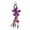 Purple, variant on Hanging Red Bouquet of Leather Flowers & Wood Accented Keychain