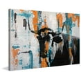 thumbnail image 2 of "Orange Teal Steer" Painting Print on Wrapped Canvas, 2 of 7