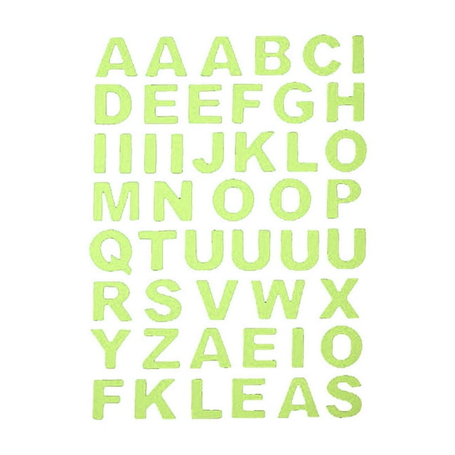 Luminous Numbers & English Letters Stickers, Removable Fluorescent Decorative Wall Stickers, Copper Paper Material, for Home Decor