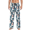 thumbnail image 3 of Many Winter Snowmans Mens Pajama Pants Cotton Elastic Waistband Lounge Sleep Pajama Bottoms Pj with Pocket, 3 of 7