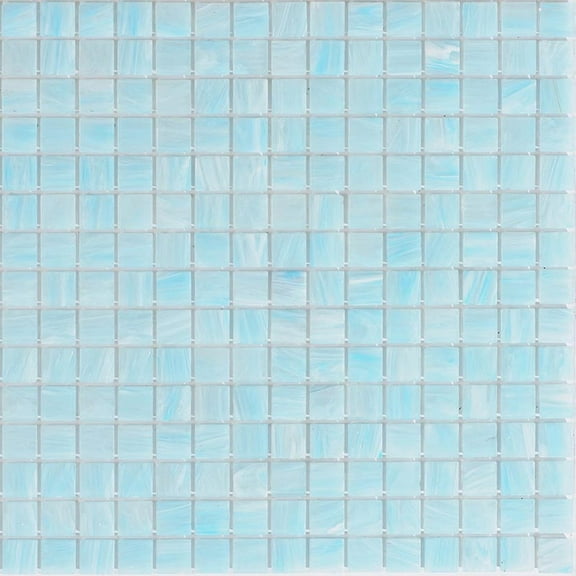 Apollo Tile Celestial 12 in. x 12 in. Glossy Columbia Blue Glass Mosaic Wall and Floor Tile (20 sq. ft./case) (20-pack)