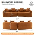 thumbnail image 3 of Compression Sponge Sofa Orange Curved Modular Sectional 30D High-Density Chenille Sleeper Couch for Apartment Living Room,110"L, 3 of 25