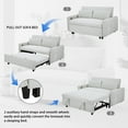 thumbnail image 4 of Harper & Bright Designs 2 Seat Loveseat Pull Out Sofa Bed with Adjustable Backrest, 3 in 1 Convertible Couch Sleeper with Comfy Throw Pillows for Apartment Office, Light Blue, 4 of 16