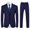 Blue, variant on Mens 3 Piece Suit Formal Pinstripe Slim Fit Notched Lapel Dress Blazer Vest Trousers Set