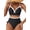 Black Polka Dots, variant on Women'S Splice Ruffle Trim Bikini Sets Tie Side Swimsuits High Waisted Bathing Suits Leopard Print L