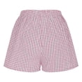 thumbnail image 7 of Womens Lightweight Shorts Wide Leg Checkered High Waist Loose Casual Comfortable Beach Vacation Shorts, 7 of 7