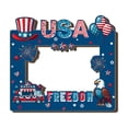thumbnail image 2 of Darzheoy 4th of July Gnome Picture Frame, Patriotic Floral USA Themed Photo Holder, Handmade, Rustic Wood, Tabletop Decor, Independence Day Gift, for Mantel, Desk, Shelf, Office, Home Decor, 2 of 7