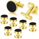thumbnail image 1 of Mens Cufflinks And Studs Set Tuxedo Shirts Black Onyx Cufflinks For Men, Classic Tuxedo Buttons Match For Business Wedding Formal Suit Banmo, 1 of 5