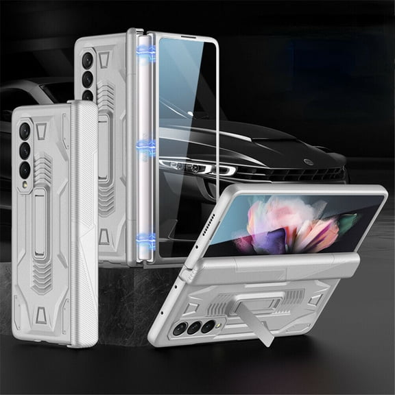 Case For Samsung Galaxy Z Fold 3 5G Magnetic Armor Hinge KickStand Case W/Screen Glass
