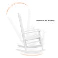 thumbnail image 6 of UBesGoo 1 Pack Wood Rocking Chair, r Solid Wood High Back Seat Reclining Seat for Deck, Garden, Backyard, Porch, Indoor or Outdoor Use, White, 6 of 7