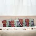 thumbnail image 7 of Ambesonne Autumn Throw Pillow Cover 4 Pack, Fall Ivy on Old House, 24", Red Mint Green, 7 of 7
