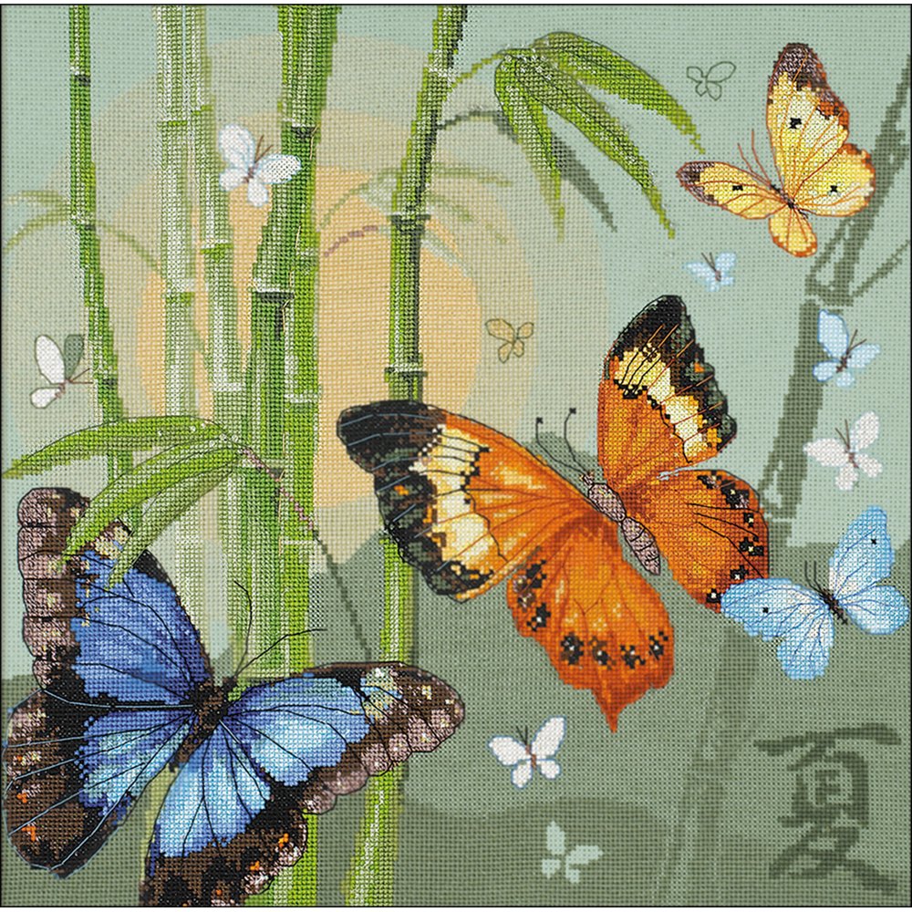 Butterflies Counted Cross Stitch Kit 13.75" x 13.75" 14 Count