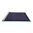thumbnail image 2 of Ahgly Company Machine Washable Indoor Square Checkered Blue Modern Area Rugs, 5' Square, 2 of 4