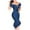 Dark Blue, variant on Viikei Plus Size Short Sleeve Dress for Women Solid Color off Shoulder Slim Fit Ruffle Edge Hollowed out Knee-Length Dress