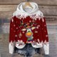 thumbnail image 2 of WILLBEST Sudadera de Mujer con Capucha, Estilo Casual, con Estampado Navideño de Ciervos con Cabeza Grande y Copos de Nieve Cuello Redondo, Manga Larga y Diseño Ligero Chica​​, 2 of 4
