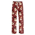 thumbnail image 5 of WTOBBY Women's Fashion Loose Fit Christmas Snowman Print Pajama Pants, Casual Sleepwear with Drawstring Elastic Waist, Comfortable Straight Leg for Yoga and Lounge,Red S, 5 of 7