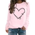 thumbnail image 2 of Baqcunre Hoodies For Women Women's Autumn And Winter New Loose Pullover Round Neck Long Sleeve Printed Top Crewneck Sweatshirts Fall Outfits Women Trendy Pink 3XL, 2 of 3