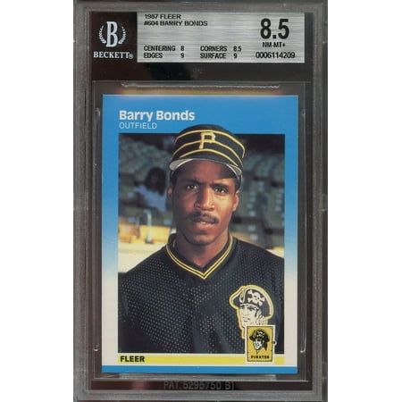 Fleer Barry Bonds - 1987 fleer #604 BARRY BONDS pittsburgh pirates rookie card BGS 8.5 (8 8.5 9 9)