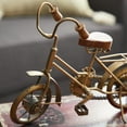 thumbnail image 5 of 11"W, 8"H Gold Metal Bike Sculpture with Wood Accents, by DecMode (2 Count), 5 of 10