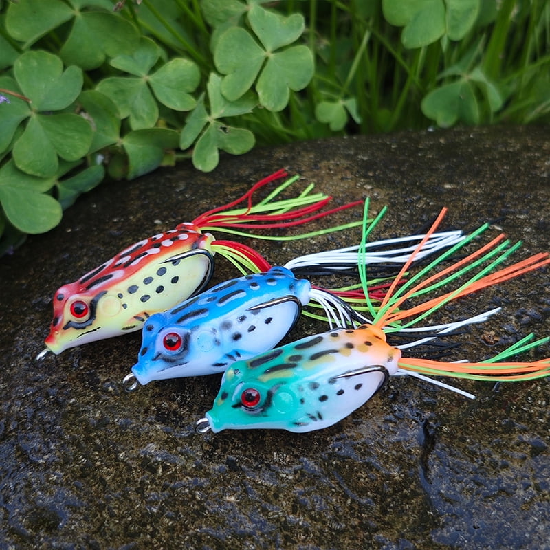 10PC Fishing Lures Jigs Frog Set Long Casting Heavy Grass Carp Fishing Gear Frog Snakehead Fish Baits Green Blue