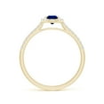 thumbnail image 2 of Angara Natural 0.6 Ct. Blue Sapphire with Diamond Halo Ring in 14K Yellow Gold for Women (Ring Size: 11.5), 2 of 9