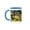 Blue/White, variant on 3drose, Brazil, the Pantanal, Brown Capuchin Monkey Eating Fruit in a Tree., 11oz Mug