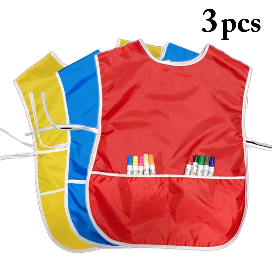 Cooking,Lab Activity Suitable for 4-7 Years Umiwe 3Pcs Waterproof Paint Apron for Kids,Childrens Art Smock Overall with Waterproof 3 Roomy Pockets for Art Craft 