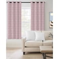 thumbnail image 2 of Pink Morocco Blackout Curtain 45 Inch Length 2 Panels Set, Geometric Leaf Diamond Lattice Abstract Two-layer Sewing Polyester Fiber Blackout Curtain with Grommet, 52" x 45" x 2, 2 of 9
