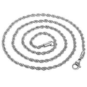 INFINIQUE CREATIONS Stainless Steel Silver Rope Chain - Bracelet and Silver Necklace for Women and Men, 2mm-8mm, 7'-38', Silver - 1 Pack