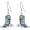 A01-Cowboy Boots, variant on Western Cowgirl Boots Earrings for Women Sterling Silver Cowboy Texas Boot Drop Earrings Turquoise Western Cowboy Jewelry for Women