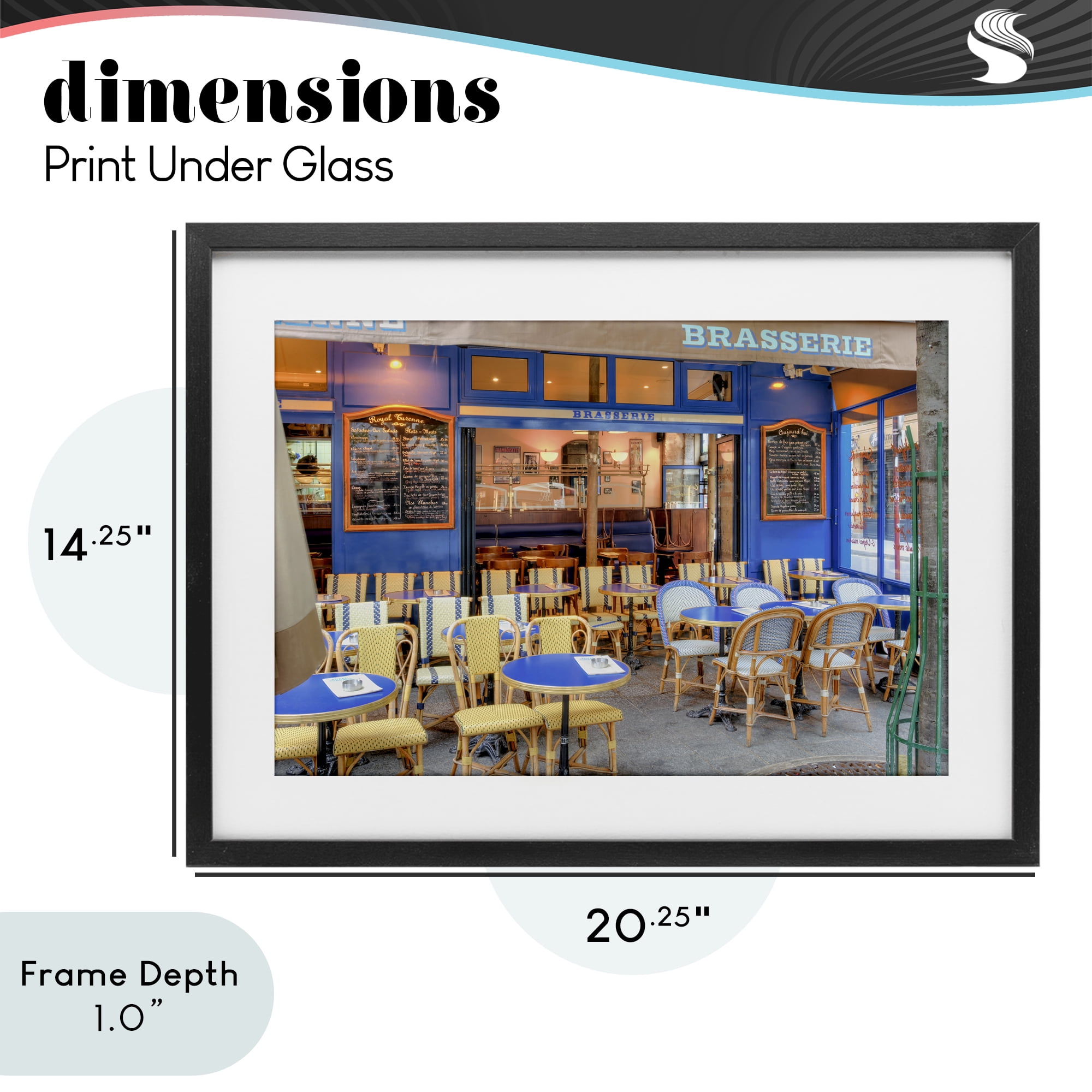 Stupell Industries Parisian Brasserie Terrace Black Framed Print Under Glass, design by Alan Blaustein