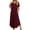 C-Wine366, variant on DHFJKG Summer Dresses For Women Long Dress Short Sleeve V Neck Flowy A Line Solid Color Comfortable Curved Hem Tunic Beach Vacation Clothes Versatile Dresses