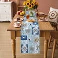 thumbnail image 2 of Summer Ocean Table Runner 70 Inches, Blue Coastal Fish Food Wine Crab Sailboat Bed Runner Dresser Scarves Tabletop for Indoor Outdoor Parties/Ceremony/Banquet, 13" x 70", 2 of 9