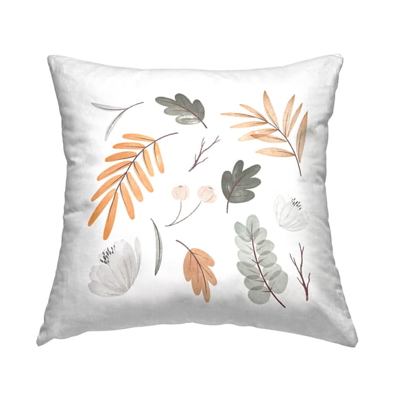 Stupell Industries Soft Varied Botanical Plants Minimal Muted Tones Design by Daphne Polselli Throw Pillow