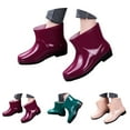 thumbnail image 6 of Women's Fashion Rain Boots Rubber Low Top Cut Short Tube Plastic Water Shoes with Non Slip Soles Warm Water Proof Rubber Boots Outdoor Work Shoes Lawn Care, 6 of 6