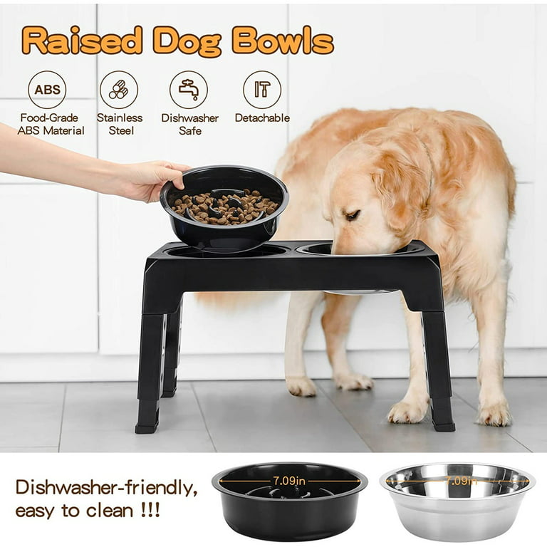 Elevated Dog Bowls Stand, Adjustable Raised Dog Bowl for Small,Medium, Large  Sized Dogs,Food Stand for Dogs ​with Perfect Dog Food Bowls 