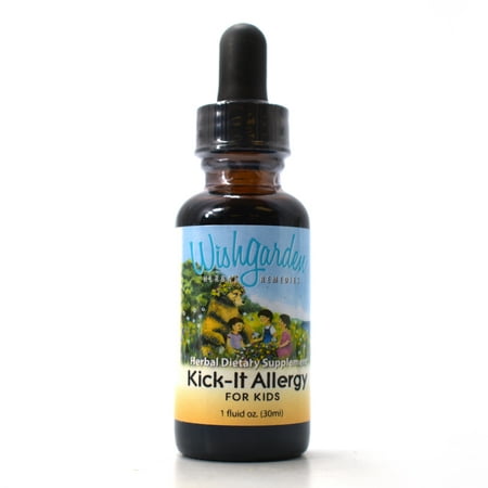WishGarden Herbal Remedies WishGarden Herbs — Kick-It Allergy for Kids— Gluten-Free — 1 oz Dropper
