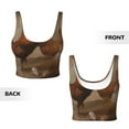 thumbnail image 5 of Haiem Oil Painting Chicken And Duck Pattern Womens Sports Bra - U Neck Padded Low Impact Yoga Bra Workout Crop Top Gym Moisture-Wicking Workout Vest -XX-Large, 5 of 9
