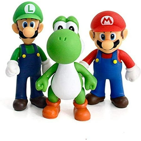 Super Mario Toys, Mario Bros Luigi, Mario, Yoshi Action Figures Toy ...