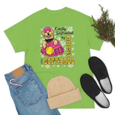 Familyloveshop LLC Easily Distracted By Dogs and Softball R1140202c1
