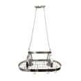 thumbnail image 2 of All The Rages PR1000-BSN Elegant Designs 2 Light Kitchen Pot Rack with Downlights, Brushed Nickel, 2 of 3
