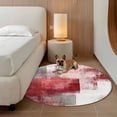thumbnail image 3 of Red Grey Oil Painting Round Area Rug 7 FT,Non Slip Living Room Area Carpet,Abstract Modern Street Smear Art Washable Soft Circular Rug Non-Shedding Floor Carpet for Bedside Office Play Room Classroom, 3 of 9