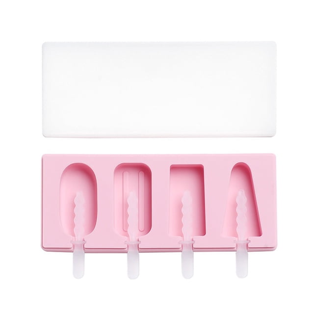Molde de paletas de helado de silicona hecho a mano con tapa, divertido fabricante de helados DIY for niños