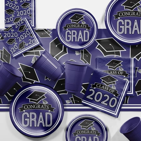 Graduation School Spirit Purple Deluxe Party Supplies Kit