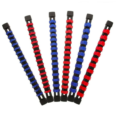 Baluue 6Pcs Socket Storage Organizer Rack for Tool Boxes with Adjustable Magnetic Holders